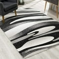 thumbnail image 1 of 2â€™ x 10â€™ Black and Gray Abstract Marble Runner Rug, 1 of 7