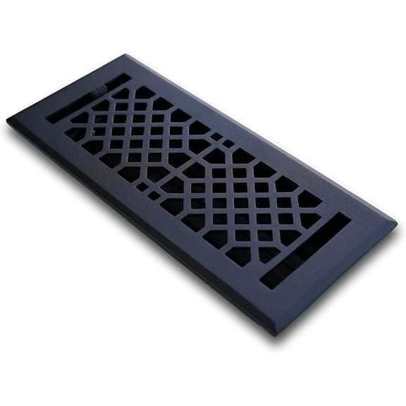 2 x 10 Cast Iron Vintage Industrial Vent Cover - Black (Overall: 3.75 x 11.5)