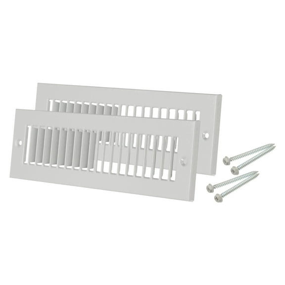 2" x 10" Duct Opening Vent Cover, 2 Pcs Toe Kick Vent Cover HVAC for Wall Floor, Gray-Outer Size: 3.4" x 11.4"