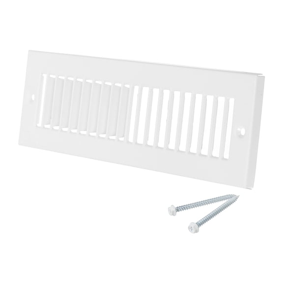 2" x 10" Duct Opening Vent Cover, Toe Kick Vent Cover HVAC for Wall Floor, White-Outer Size: 3.4" x 11.4"