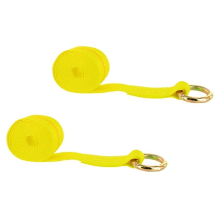 2" x 10' Lasso Strap w/ Round Ring (Yellow) - 2 Pack
