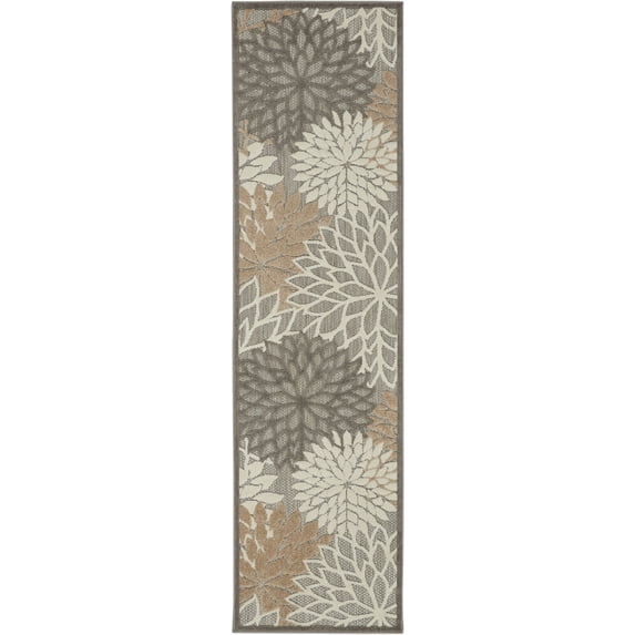 2’ x 10’ Natural and Gray Indoor Outdoor Runner Rug