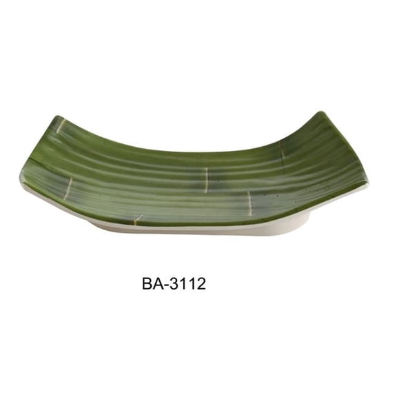 2 x 11.5 x 4.75 in. Bamboo Style Melamine Plate - Pack of 24