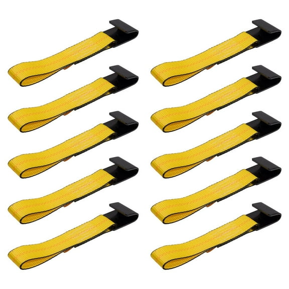 10 Pack 2Inch x 11Inch Fixed End Tie Down Strap with Flat Hook and Bolt Loop - Replacement Ratchet Straps 3,333 lbs Working Load Limit, Heavy Duty 2 Inch Ratchet Straps