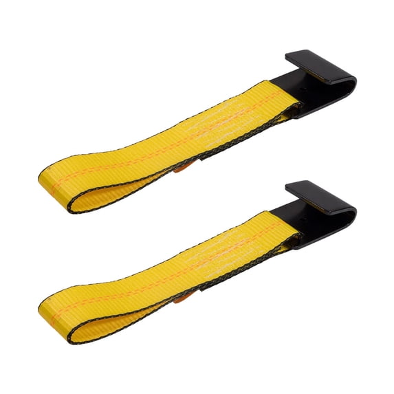 2 Pack 2Inch x 11Inch Fixed End Tie Down Strap with Flat Hook and Bolt Loop - Replacement Ratchet Straps 3,333 lbs Working Load Limit, Heavy Duty 2 Inch Ratchet Straps