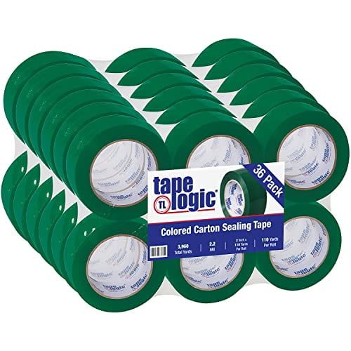 2" x 110 yds. Green Tape Logic Carton Sealing Tape$$Office