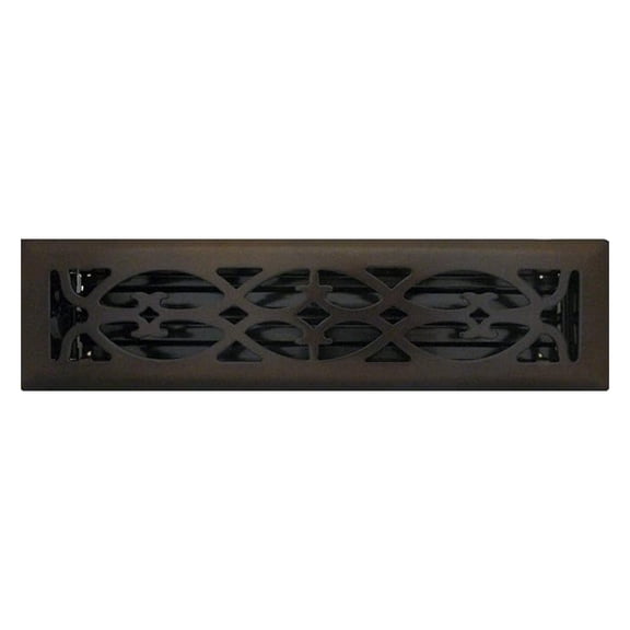 2" x 12" (3.5" x 13.25" Overall Size) Oil-Rubbed Bronze Victorian Register with Damper (HVAC Vent Cover)