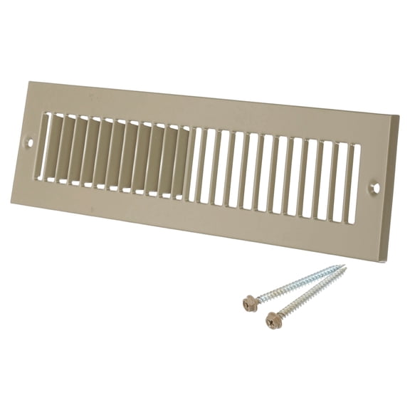 2" x 12" Duct Opening Vent Cover, Toe Kick Vent Cover HVAC for Wall Floor, Brown-Outer Size: 3.4" x 13.4"