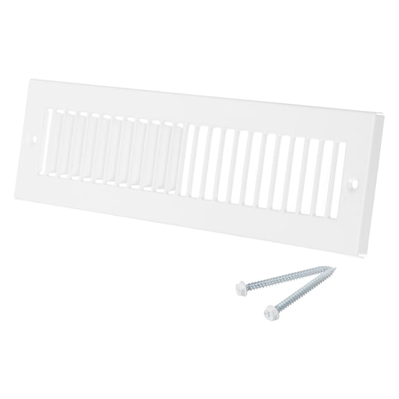 2" x 12" Duct Opening Vent Cover, Toe Kick Vent Cover HVAC for Wall Floor, White-Outer Size: 3.4" x 13.4"