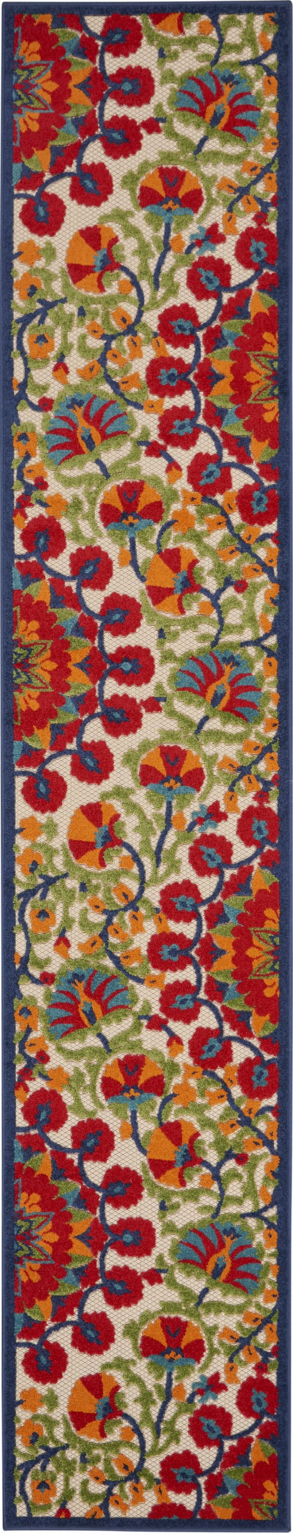 2â€™ x 12' Red and Multicolor Indoor Outdoor Runner Rug - Walmart.com