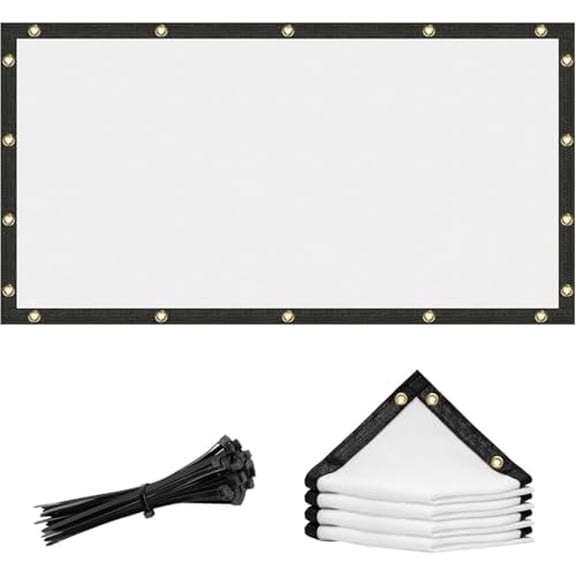 2' x 12' White Custom Size Shade Cloth with Grommets - 90% Sunblock, Durable Mesh Fabric Tarp for Dog Kennel Cover, Fence Privacy Screen, Greenhouse, Chicken Coop & Pet Playpen.