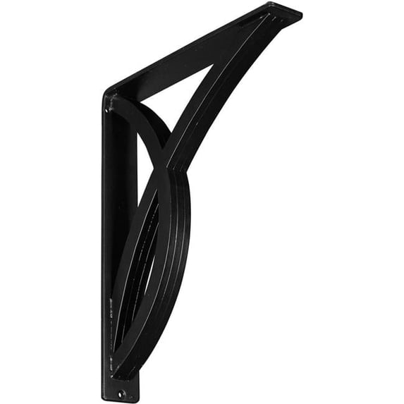 2 x 12 x 15 in. Miller Wrought Iron Bracket - Triple Center Brace Powder Coated, Black