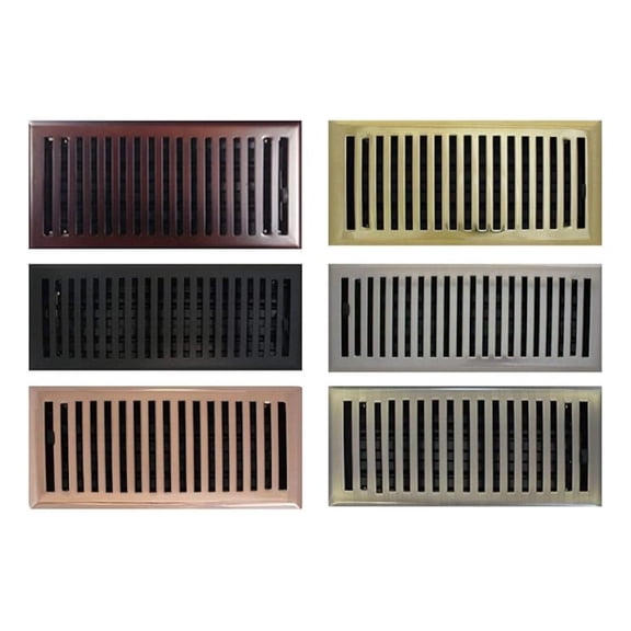 2" x 14" (3.375" x 15.75" Overall) Copper Contemporary Register with Damper (HVAC Vent Cover)