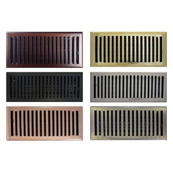 2" x 14" (3.375" x 15.75" Overall) Polished Brass (Plated) Contemporary Register with Damper (HVAC Vent Cover)