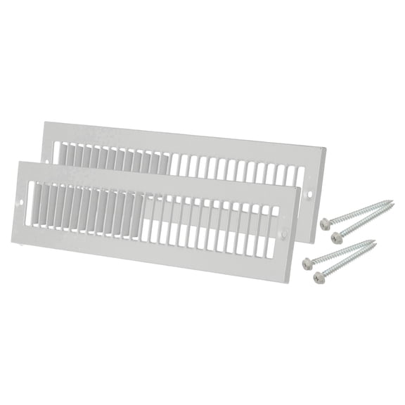 2" x 14" Duct Opening Vent Cover, 2 Pcs Toe Kick Vent Cover HVAC for Wall Floor, Gray-Outer Size: 3.4" x 15.4"