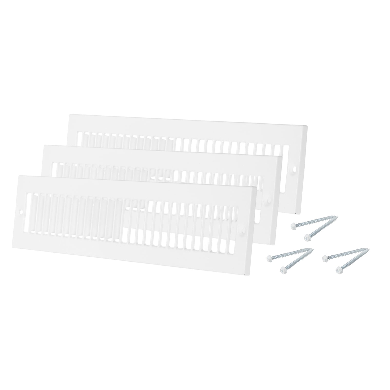 2" x 14" Duct Opening Vent Cover, 3 Pcs Toe Kick Vent Cover HVAC for Wall Floor, White-Outer Size: 3.4" x 15.4"