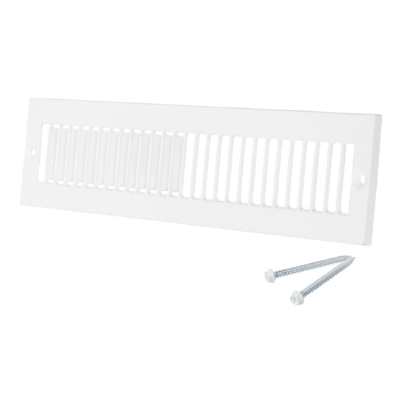 2" x 14" Duct Opening Vent Cover, Toe Kick Vent Cover HVAC for Wall Floor, White-Outer Size: 3.4" x 15.4"