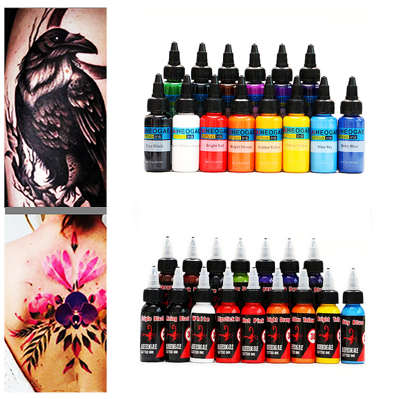 2 x 14Bottles 30ml Professional Permanent Makeup Tattoo Ink 1oz Inks Set 30ml Pigment 2lb