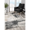 thumbnail image 1 of 2â€™ x 15â€™ Cream and Gray Abstract Patches Runner Rug, 1 of 23