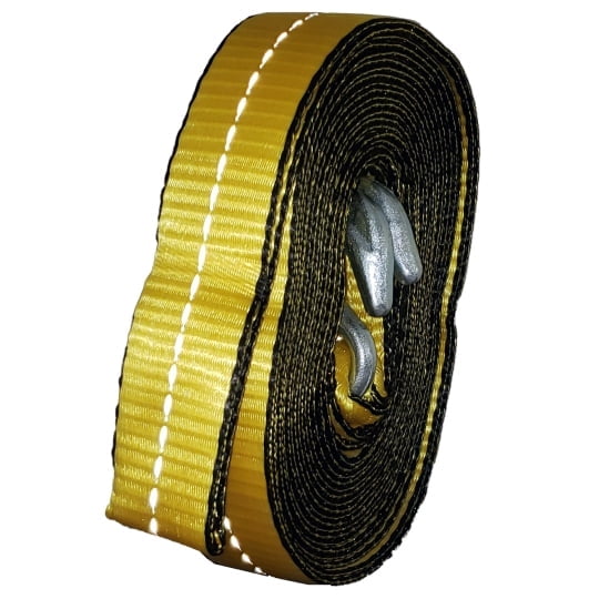 Everest 2" x 15' Everest Tow Strap withForged Hook, Reflective Webbing, Padded Loop Ends, Yellow, 3333lbs WLL, 1pk