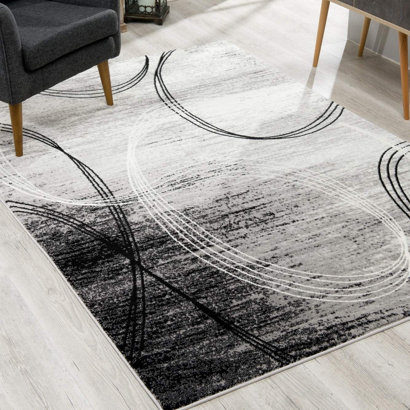 2â€™ x 15â€™ Gray Distressed Swirls Runner Rug - Walmart.com