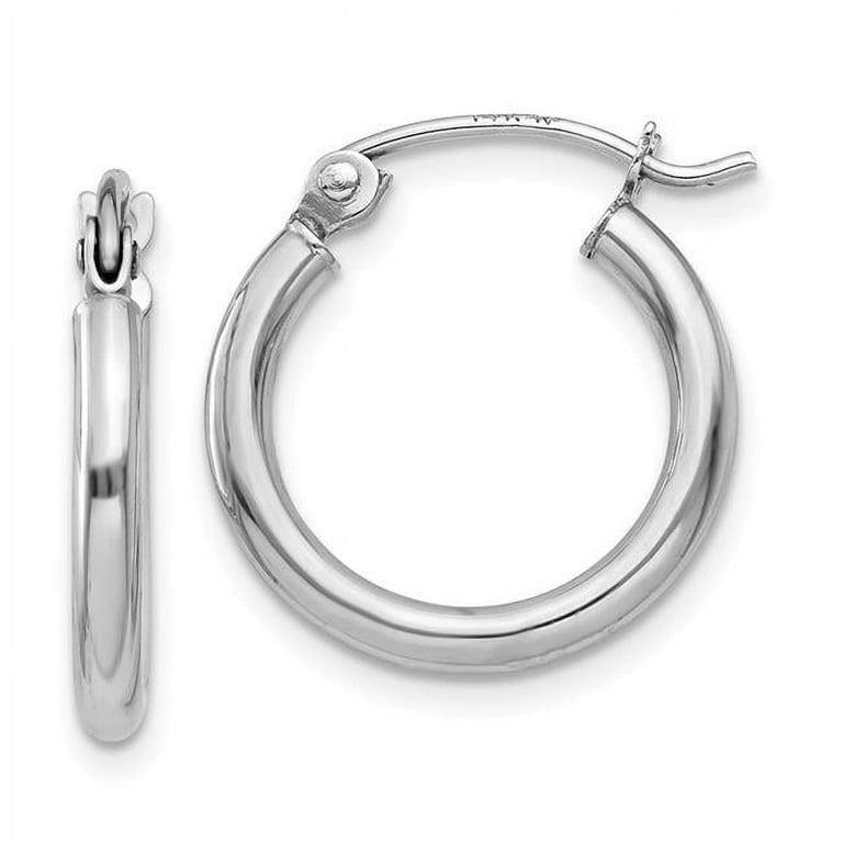 14K White Gold Lightweight 22mm x 2mm Hoop Earrings 14K White Gold Lightweight 22mm x 2mm Hoop Earrings