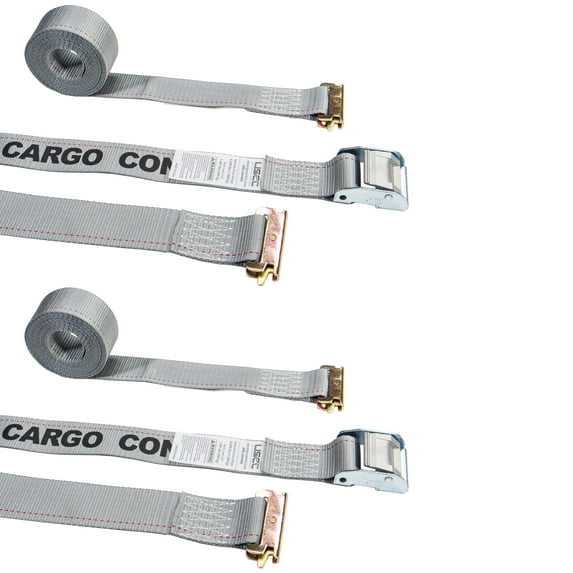 2" x 16' Gray E-Track Tie Down Straps - Cam Buckle