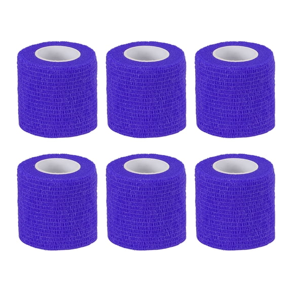 2" x 177" 6 Pcs Self Adhesive Bandage Wrap Elastic Self Tape Sport Dark Blue