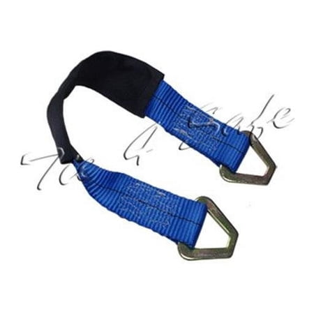 2 x 18 in. Axle Straps with Abrasive Sleeve & Delta Ring, Blue - 2 Piece