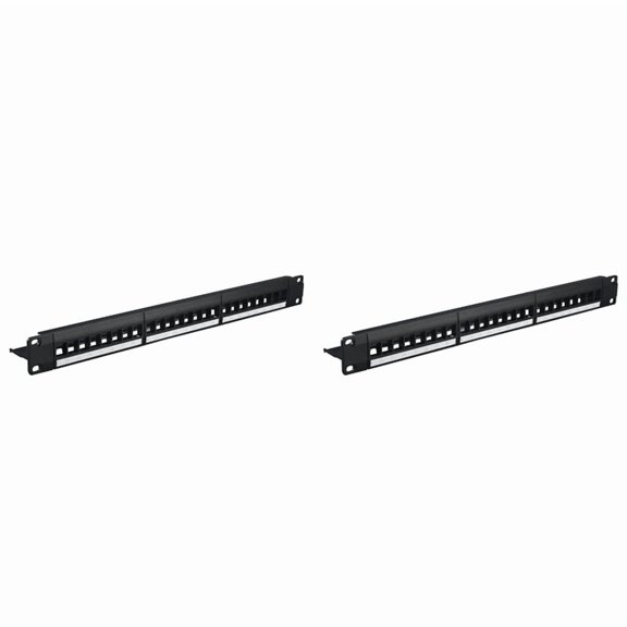 2 x 19 inch 1U24 port Category 6 and Category 5 unshielded modular distribution frame (without module) 8 x screw 8 x nut 16 x cable tie-Black