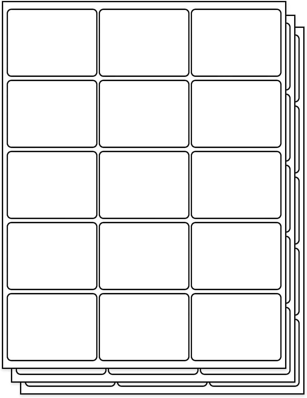2 x 2-5/8 inch ID Labels for Inkjet & Laser Printers (15 per Sheet, 2250 Labels, 150 Sheets)