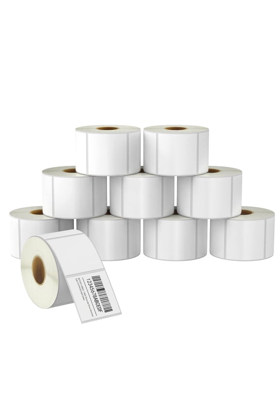 2" x 2" (51 mm x 51 mm) Square Labels Compatible with Zebra & Rollo Label Printer,Premium Adhesive & Perforated [10 Rolls, 7500 Labels]