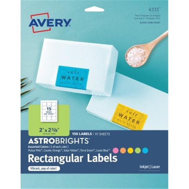 2 x 2.625 in. Astrobrights Color Easy Peel Labels - Assorted Color ...