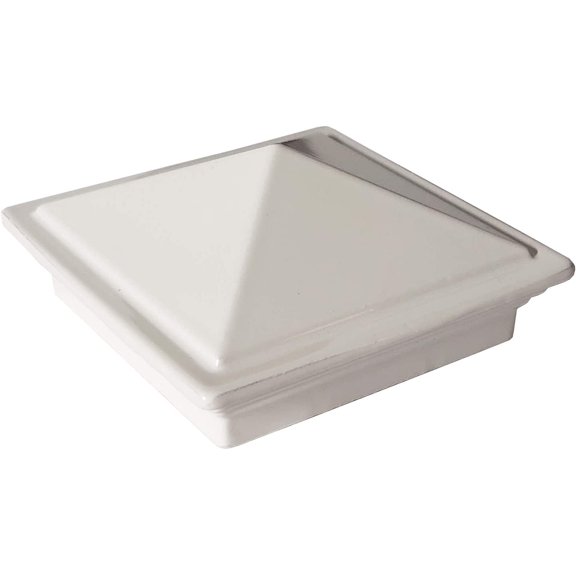 2" x 2" Aluminium Pyramid Post Cap for Metal Posts - Pressure Fit - White (DHPPC20WF)