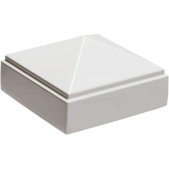 2" x 2" Aluminium Pyramid Post Cap for Metal Posts - Pressure Fit - White