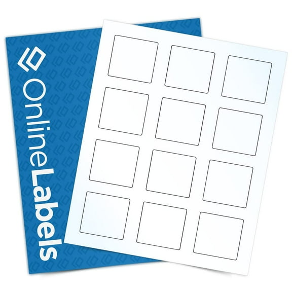 2 x 2 Clear Gloss Square Labels (Laser Printers Only) - Online Labels (10 Sheet Pack)