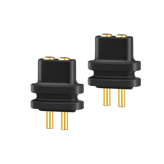 2 x 2 Pins Jacks Headphone Plug-Black