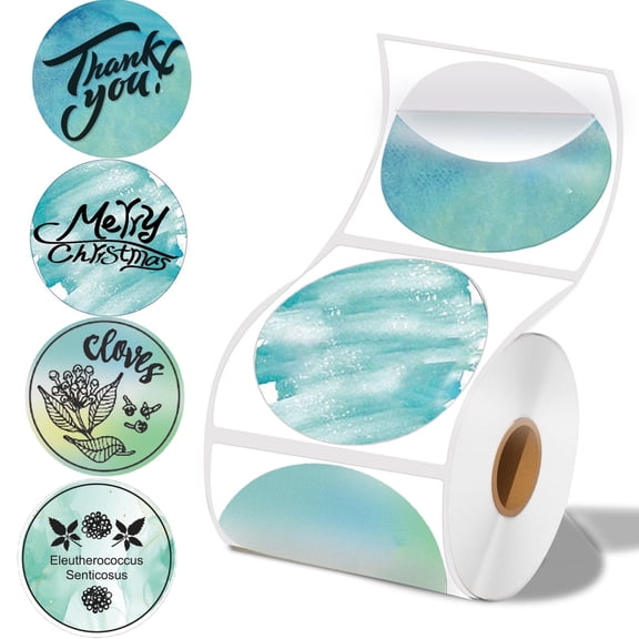 2 x 2 Round Thermal Labels, 2 inch Round Thermal Sticker Labels for Business and Home, for Label Printer, for M110/M220/M221 Label Maker140 Labels for Printer, Foggy Field