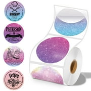 2 x 2 Round Thermal Labels, 2 inch Round Thermal Sticker Labels for Business and Home, for Label Printer, for M110/M220/M221 Label Maker，140 Labels for Printer, Starry Pink Purple