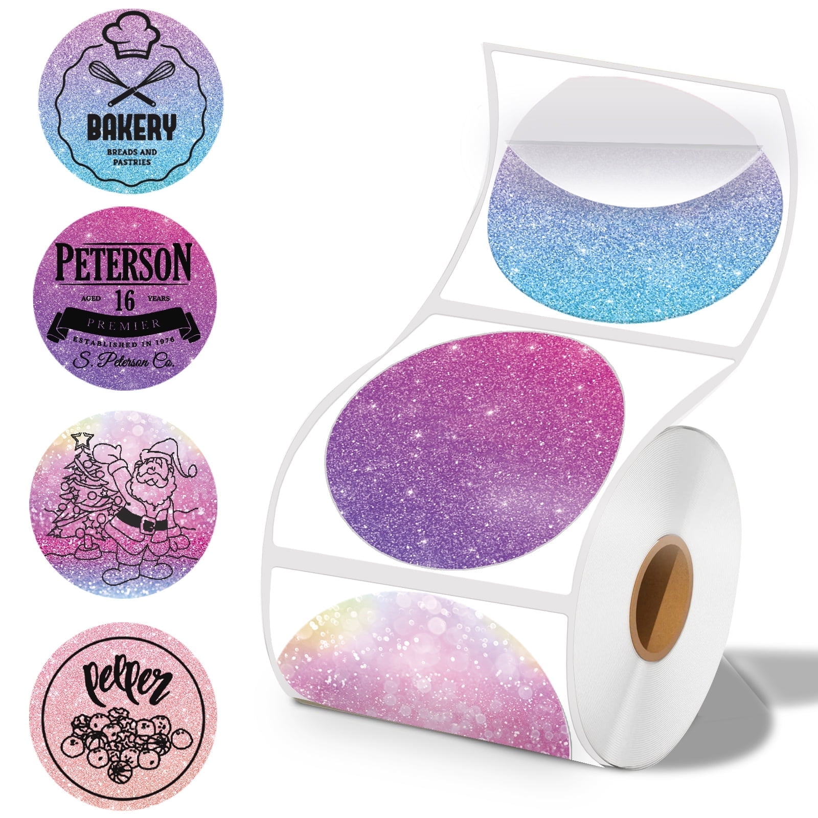 2 x 2 Round Thermal Labels, 2 inch Round Thermal Sticker Labels for Business and Home, for Label Printer, for M110/M220/M221 Label Maker140 Labels for Printer, Starry Pink Purple