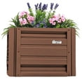 thumbnail image 1 of 2 x 2 Square Metal Planter Box Durable Raised Garden Bed in Galvalume Steel 24 x 24" With 18" Inch High Walls (Cocoa Brown), 1 of 6