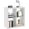 thumbnail image 1 of 2 x 2 White Cube Storage Organizer, 14.6" x 30" x 30" Wood Cubby Shelf with Four Organized Spaces, Four Cube Organizers Bookcase for Bedroom, Living Room, Playroom, White, 1 of 13