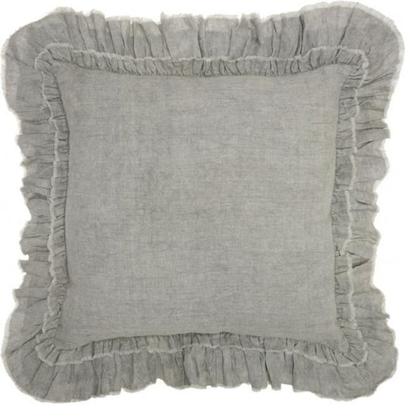 2 x 2 ft. Dainty Ruffle Edged Light Gray Throw Pillow
