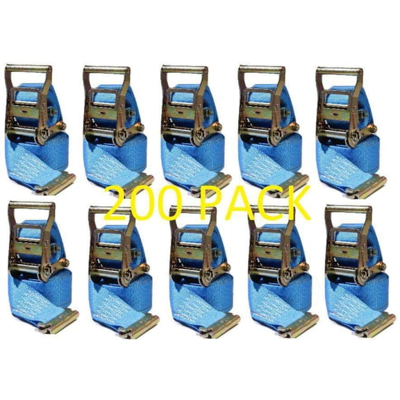2 x 20 Ft Van Ratchet Strap Logistic E-Track w/ Spring E 200 PACK | 200 Pack