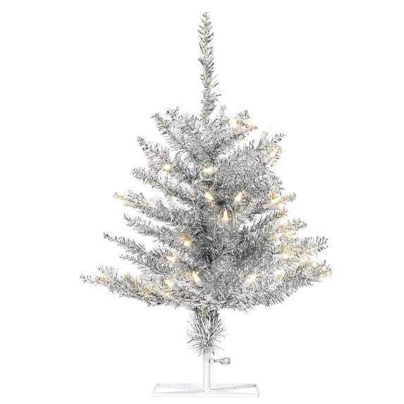 2 x 20" Tinsel Silver Fir DuraLit 50WW