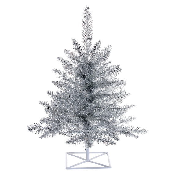 2 x 20" Tinsel Silver Fir Tree 84Tips