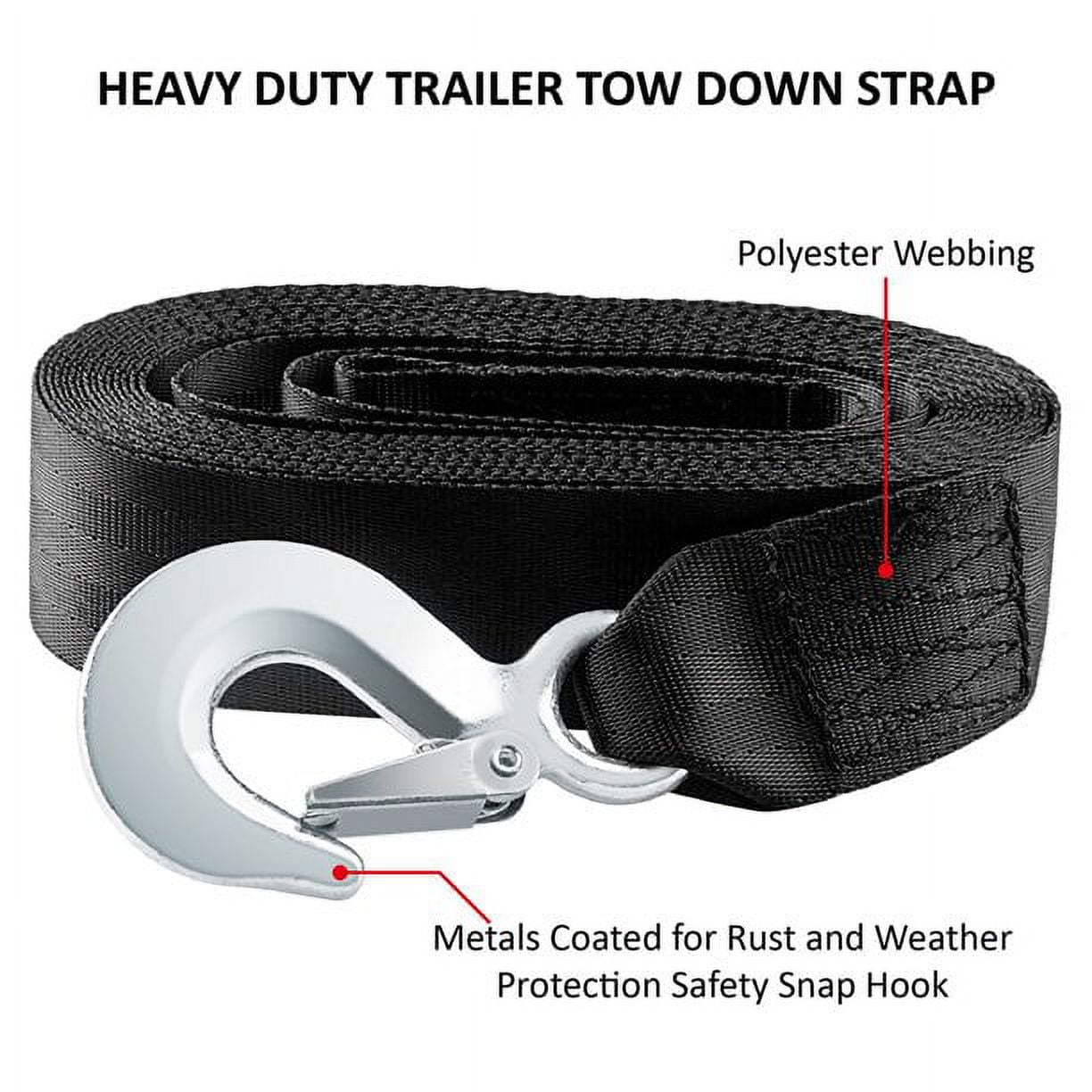 2" x 20' Trailer Winch Strap, Heavy Duty Winch Strap Replacement for