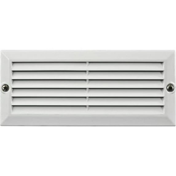 2 x 20 watt Recessed Louvered Down Brick, Step & Wall Fixture, White - 12V