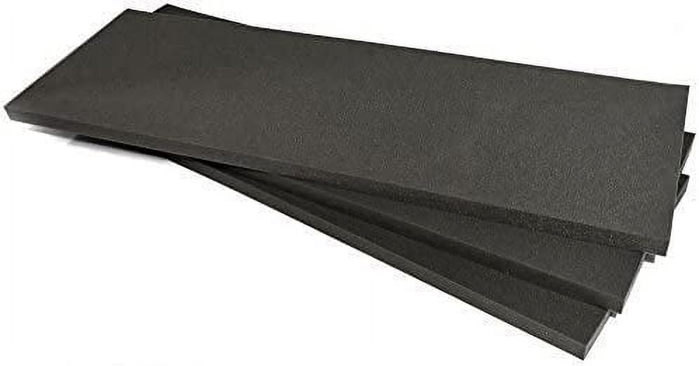 2 x 24 x 72 Polyurethane Charcoal Foam Padding Packing Foam (Pack of 3