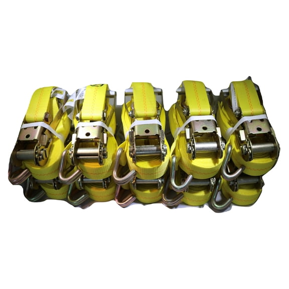 2" x 27 Ft. Flatbed Ratchet Strap w/ Wire Hooks 10 PACK | R27W
